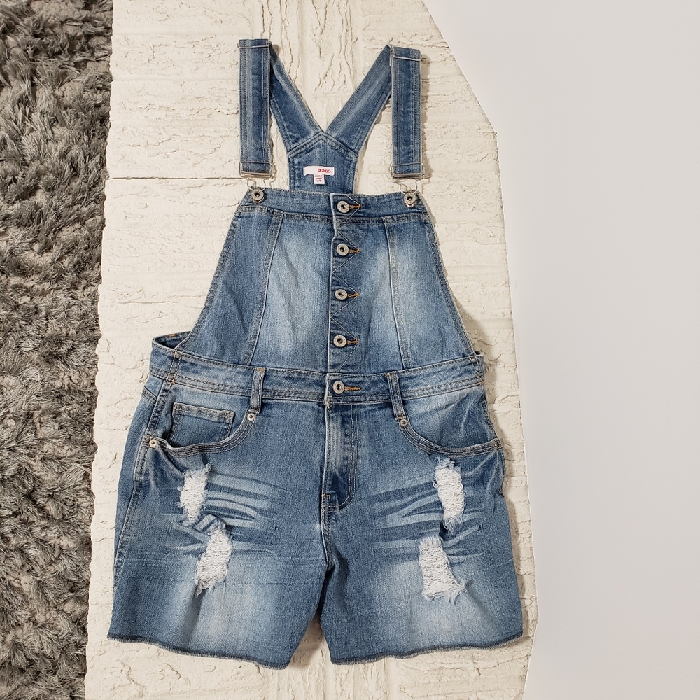 Bongo Distressed Overall Shorts L